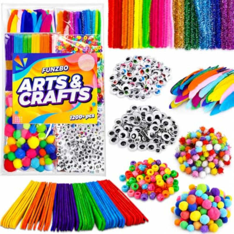 1200pcs+ Craft Kits Back to School Supplies with Pipe Cleaners