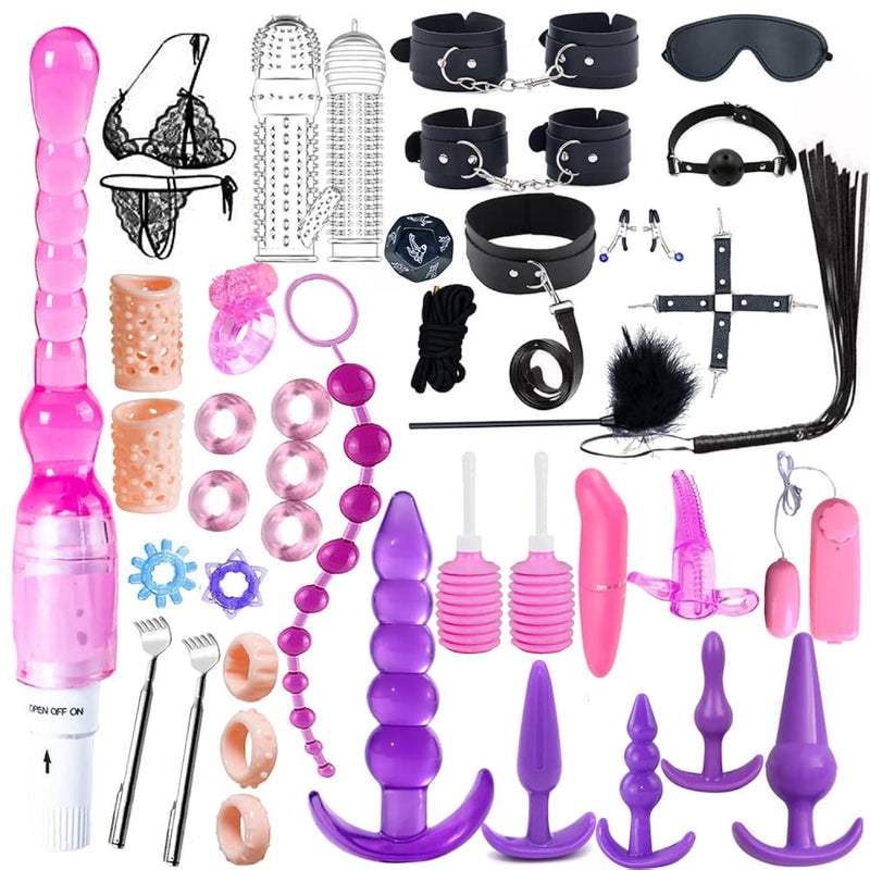 41Pcs Sm Bondage Restraint Vibrator Silicone Anal Plug Sex Toys For Butt Plug