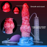Squirting Dildo Inflatable Dog Big Knot Dildo 9.2 Inch Soft Silicone Big Butt Plug