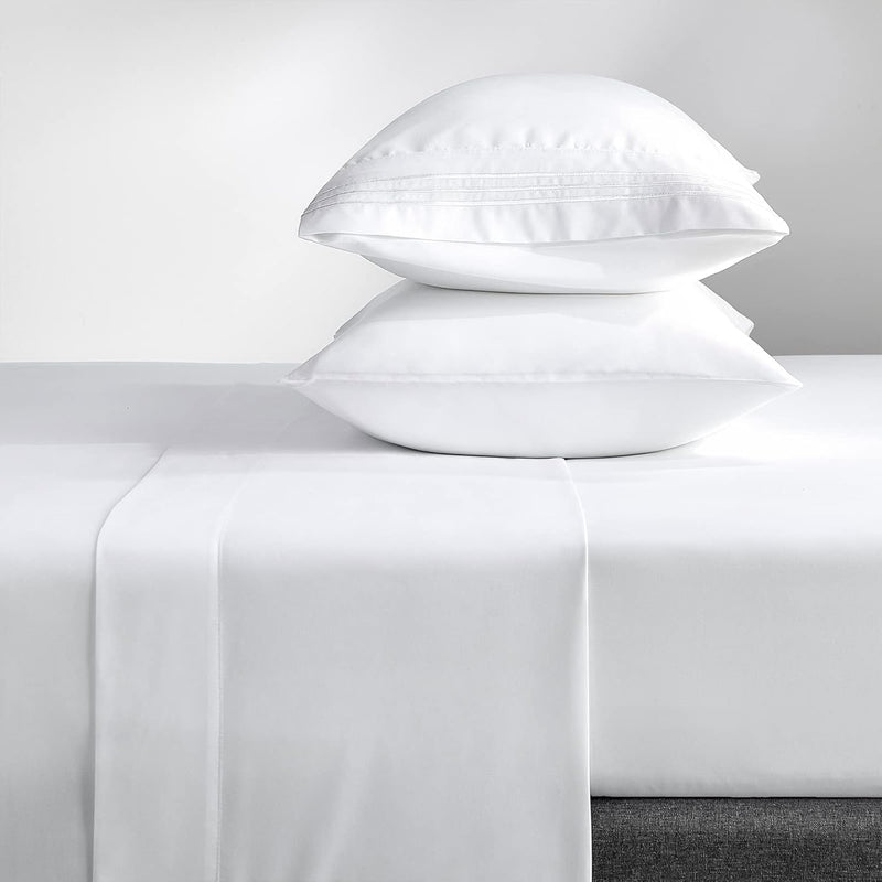 Queen Bed Sheets Set 1800 Series 4-Piece Embroidered Double Brushed Microfiber