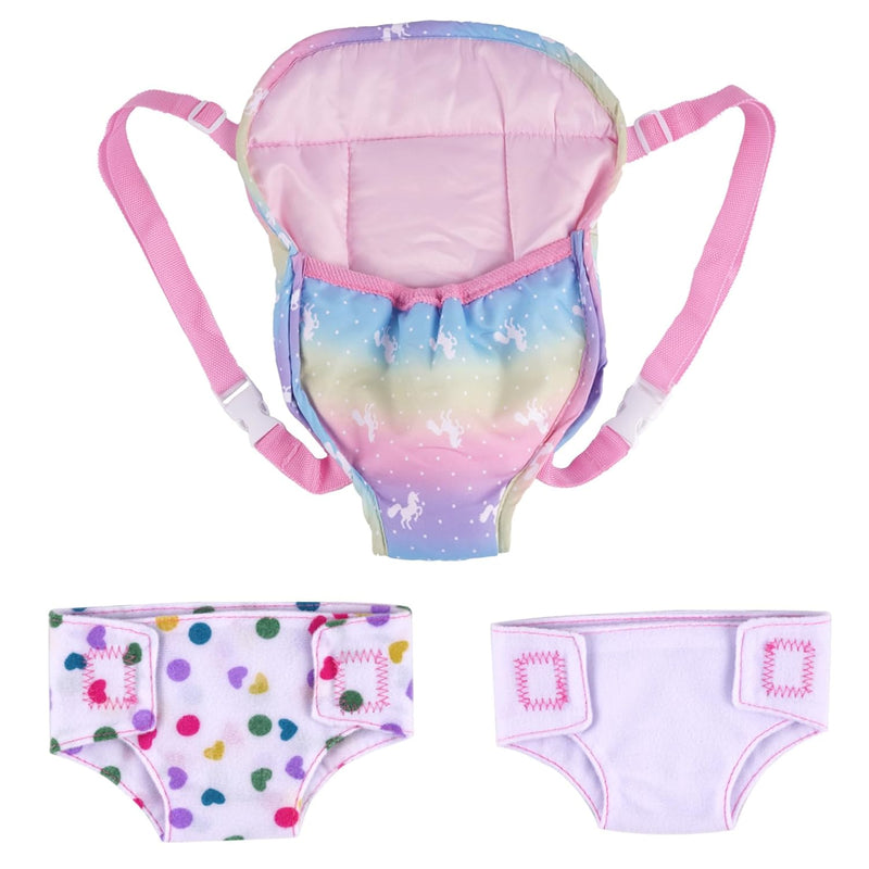 Baby Doll Carrier Accessories With 2Pcs Baby Dolls Diapers For 12 18 Inch D