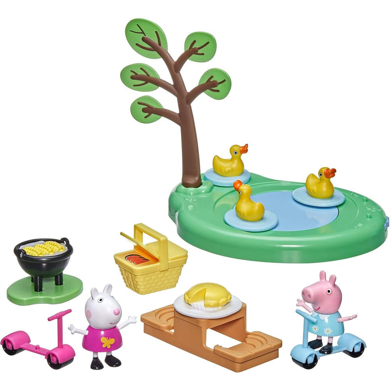 Peppa Pig Peppa's Adventures Picnic Playset, Preschool Toy with 2 Figures a