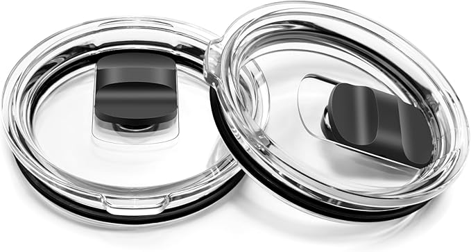 20 oz Tumbler Lid, Replacement Lids Compatible for YETI 20 oz Tumbler, 10/24 oz Mug and 10 oz Lowball, 2 Pack Travel Spill Proof Cup Lids Covers with Magnetic Slider Switch, BPA Free