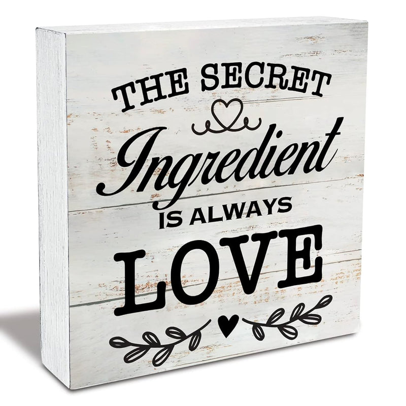 Secret Ingredient Is Always Love Kitchen Quote Wood Box Sign Rustic Wooden Box