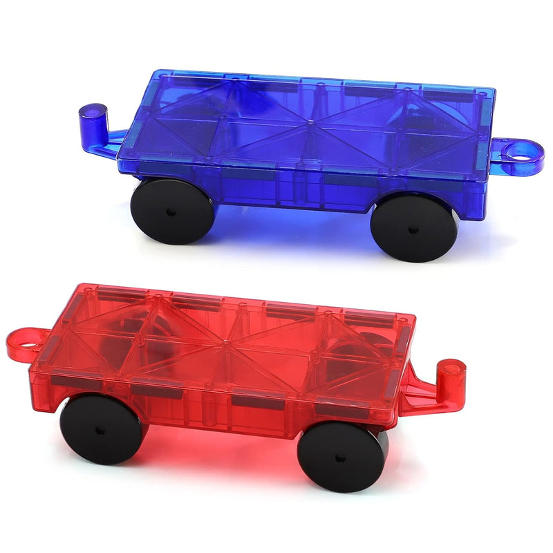 2 Pcs Magnetic Tiles Expansion Car Buidling Blocks Set, Toys For 3 4 5 6 7