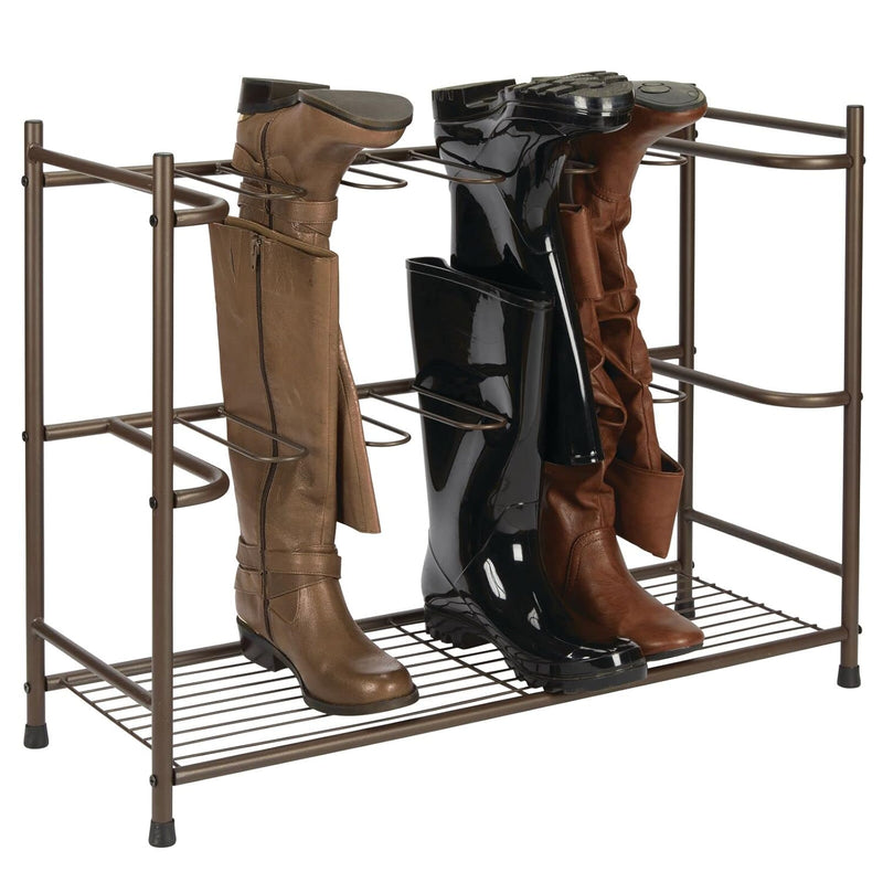 Mdesign Boot Storage And Organizer Rack, Space-Saving Holder For Rain Boots, Rid