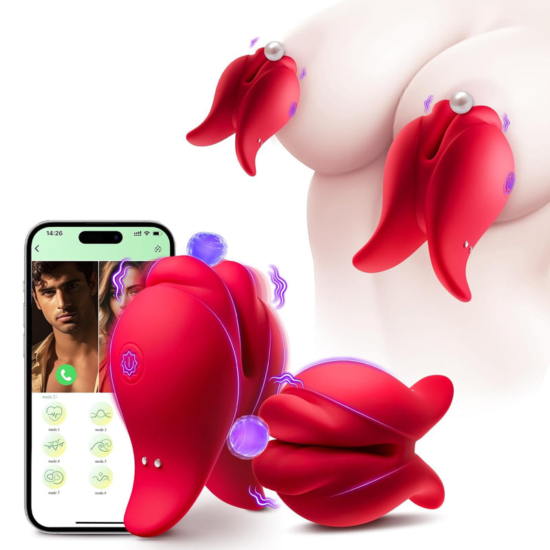 Vibrator Sex Toys Nipple Toys For Women - 2 In 1 Nipple Clamps Clitoral Stimulator With 10 Vibrating Mode, Remote Control Adult Toys For Women Couples Pleasure