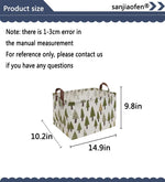 Rectangular Canvas Storage Bins,Waterproof Storage Basket,Collapsible Toy Organizer Bin with Handles for Clothes Storage, Kid's Toy Box,Book Bag (Tree)