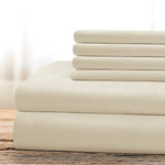 Hotel Luxury Bed Sheets Set 6 Piece(King, Cream/Beige) - Super Soft 1800 Thread Count 100% Microfiber Sheets With Deep Pockets, Wrinkle & Fade Resistant