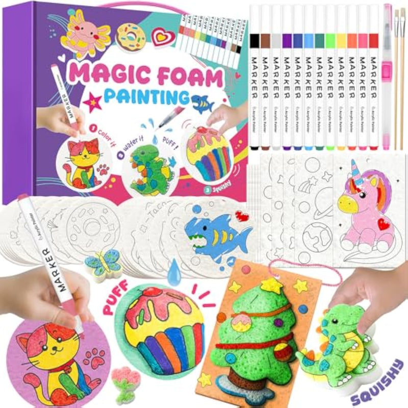Magic Foam Texture Painting Kit for Kids Ages 4-6, Arts and Crafts Set
