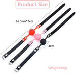 Adjustable Leather Ball Gag – Soft Silicone Mouth Restraint for BDSM & Bondage Play