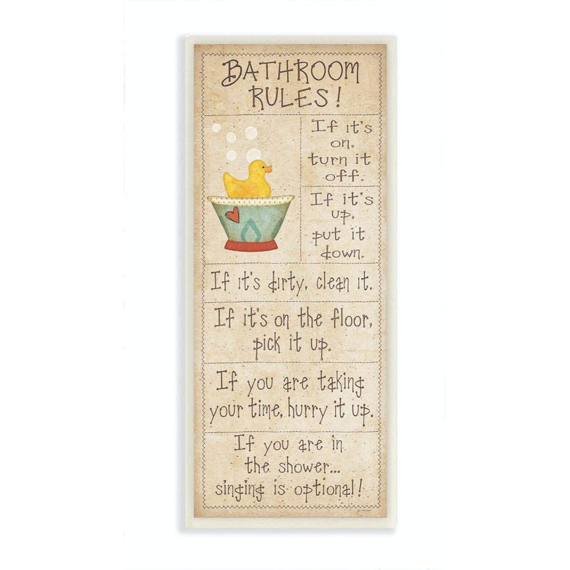The Stupell Home Décor Collection Bathroom Rules Rubber Ducky Tall Bathroom Wa