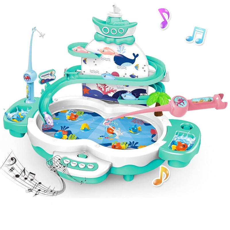 Magnetic Baby Fishing Toy Set, 3 In 1 Fishing Game For Toddlers & Kids With Sl