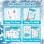 Snow Bingo Game Cards, Winter Games For Adults Large Group Friends Family, Outdoor Indoor Bingo Party Games Set, Christmas New Year Holiday Party Favors Decorations -01