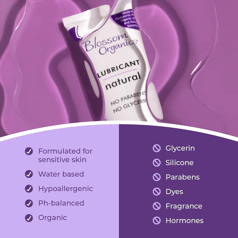 Blossom Lube Organics 8 Fl Oz, Personal Lubricant For Women, Ph Balanced, Non-Irritating, Water Based Personal Lubricant, Free Of Harsh Ingredients, Toy Friendly