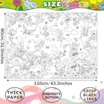 Giant Spring Fairy Garden Coloring Poster for Kids, Party & Classroom Activity