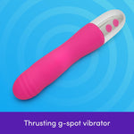 G-Thriller Thrusting G Spot Vibrator | Ribbed 5 Inch Silicone Vibrating Dildo For Women | Powerful Thrusting Dildo Adult Sex Toys For Couples | Sexual Pleasure Tool Massager | Pink