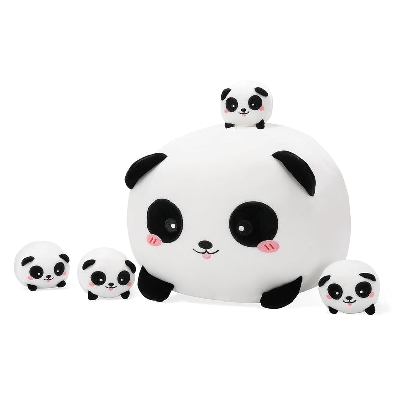 Cute Panda Stuffed Animals 16 Inches With Four Panda Babies In Mommy‘S Bell