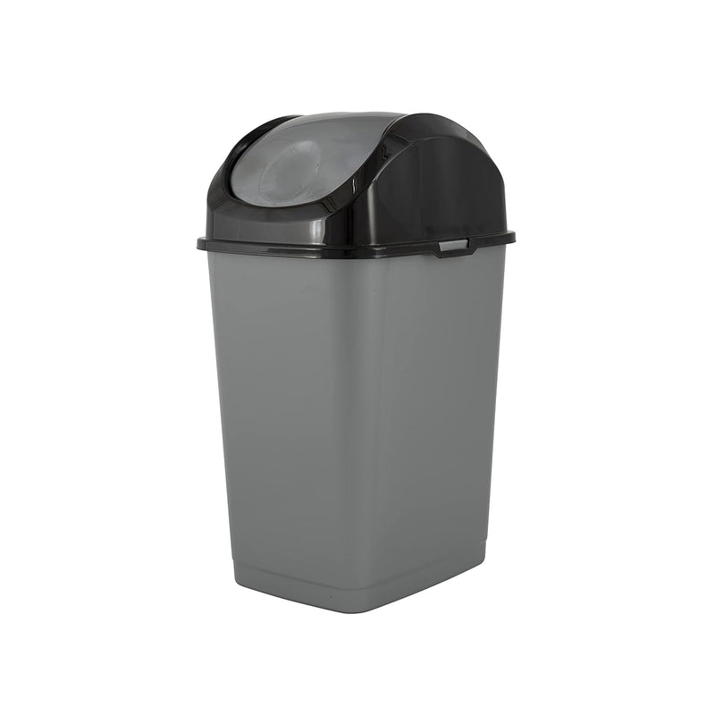 Small Trash Can With Lid 4.5 Gallon Plastic Swing Top Garbage Can Slim Waste Bin