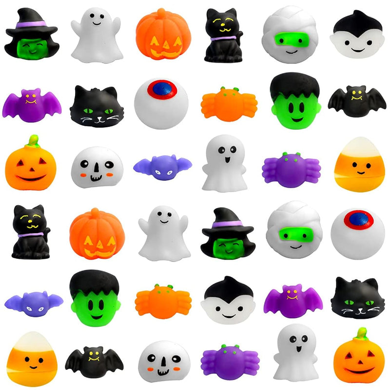 36 Pcs Halloween Squishies Toys Kawaii Cute Squishies Stress Reliever Anxiety
