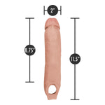 Performance - Ultra Soft X5 Plus 11.5 Inch Penis Sheath Extender - Extend Your Penis 2" - Thicken Up To 2.5"- Realistic Textured Cock Sleeve - Girth Enhancer Sex Toy For Men - Beige