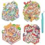 DIY 3D House Sticker Book Reusable Craft Kit for Teens and Adults