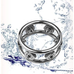 Stainless Steel Cock Ring with 6 Metal Spikes for Enhanced Erection Delay and Sensation