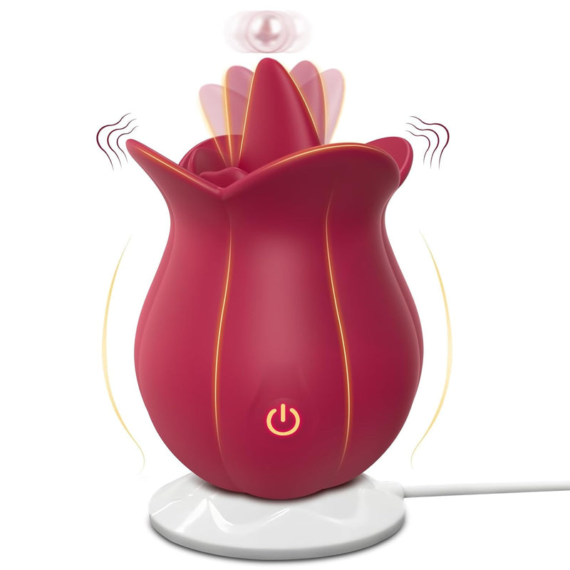 Tongue Vibrator, Rose Sex Toy For Women Clitoris &amp; Nipple Licker