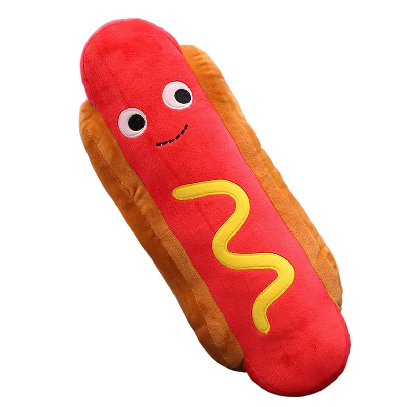 17 Inch Stuffed Funny Realistic Hot Dog Plush Toy Pillow Sofa Throw Pillow