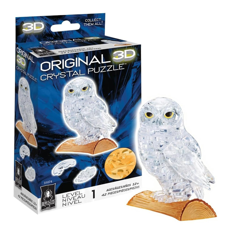 Owl Original 3D Crystal Puzzle, Ages 12 And Up, Owl, Clear