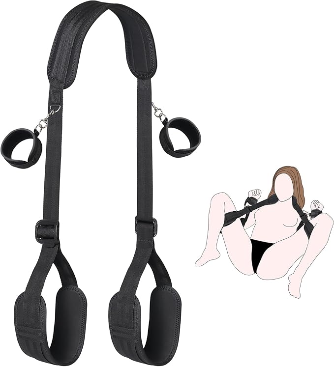 Adjustable BDSM Bed Restraint Set with Handcuffs & Leg Straps for Couples Play