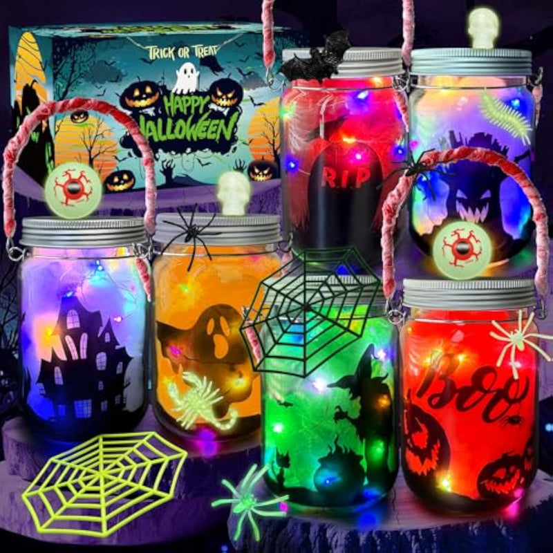 Halloween Lantern Craft Kit for Kids Ages 6-12, DIY Party Activity