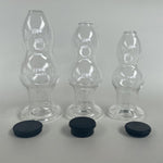 Crystal Calabash Shape Transparent Anal Plug Peephole Clear Hollow Glass Butt Plug With Lid Sex Toy(M)