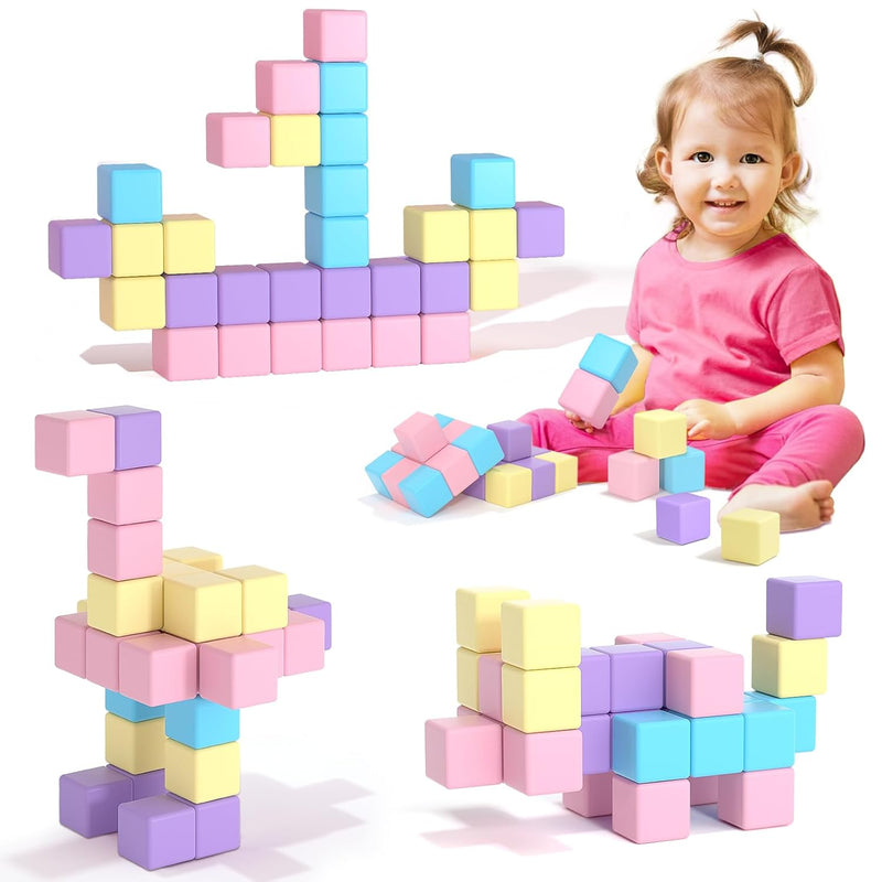 Magnetic Blocks For Toddlers Ages 3 5 Macaron 1.21 Inches Magnetic Building Bl