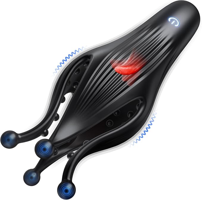 Male Vibrator with 10 Vibration Modes, Tongue-Style Stimulation & 360° Wrap Design