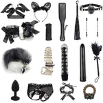 Bdsm Restraints Sex Toys 18Pc Bondage Restraints Set Fetish Bed Restraints Kits For Beginners Light Sm Adult Games Safe Bdsm Cuffs Nipple Clamps Flogger Ball Gag Blindfold Rope Black Cosplay
