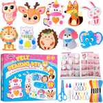 Kids' DIY Sewing Kit with 10 Pre-Cut Stuffed Animal Projects and Instructional Guide