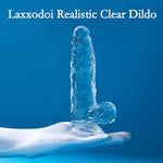 Clear Realistic Dildo, Transparent Soft Penis Feels Like Skin, G-Spot Dildo For Women, Classic Anal Dildo With Strong Suction Cup For Hand Free Play (L)