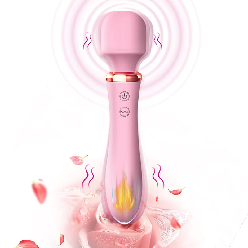 3 In 1 Av Massage Wand Dildo Vibrator G Spot Vagina Clitoral Nipple Stimulator With Heating Function For Women, 10 Powerful Vibrations Dual Motor Personal Massager Masturbator (Pink.)