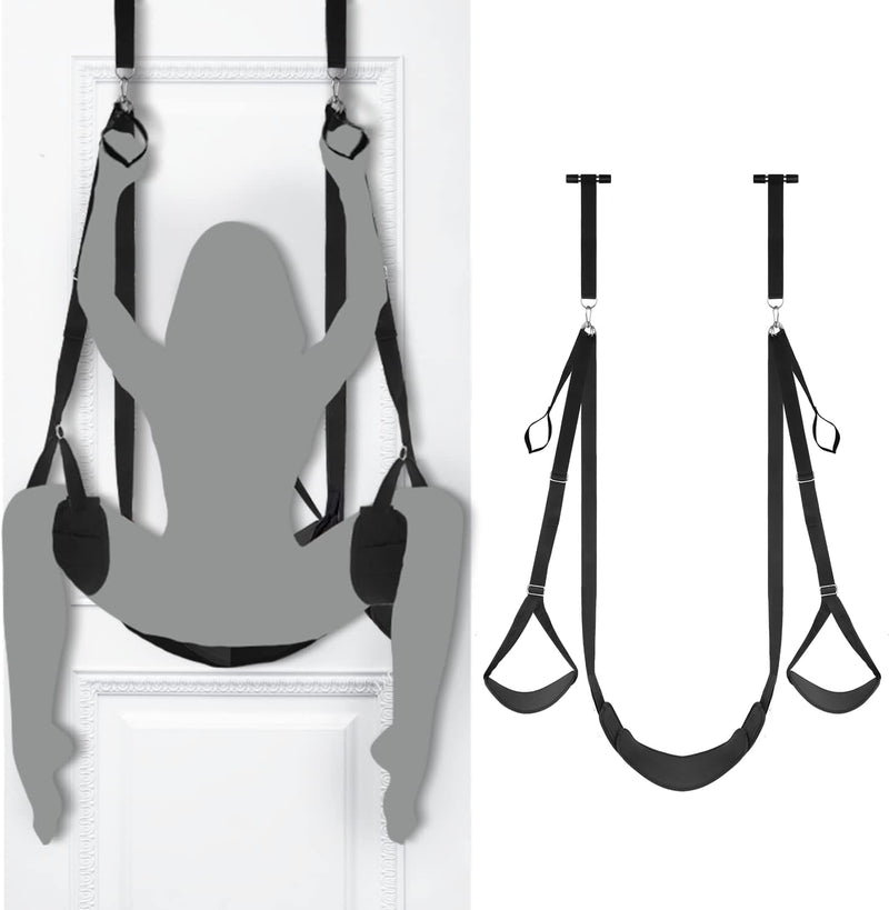 Adjustable Door Sex Swing with Seat – Bondage Love Sling for Couples, Supports 300 lbs