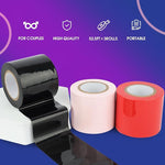 BDSM Bondage Tape Set – 3 Rolls Reusable PVC Restraint Tape with Blindfold