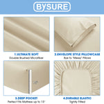 Hotel Luxury Bed Sheets Set 6 Piece(King, Cream/Beige) - Super Soft 1800 Thread Count 100% Microfiber Sheets With Deep Pockets, Wrinkle & Fade Resistant