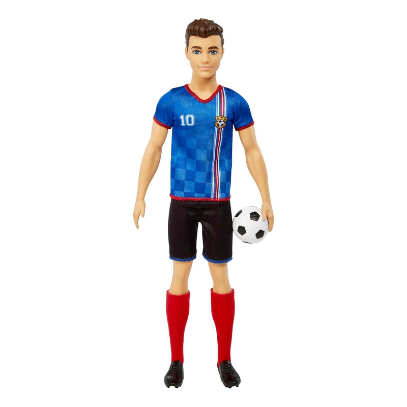 Barbie Careers Ken Fashion Doll & Accessory, Soccer Player with Cropped Hai