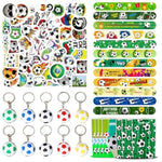 93 Pcs Soccer Party Favors with Bracelets, Keychains, Stickers & Gift Bags