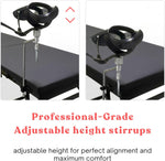 Adjustable Positioning Sex Table with Steel Frame and Rotating Stirrups