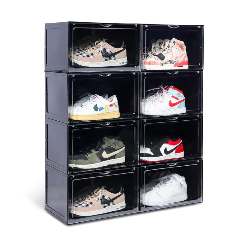 Xl Shoe Storage Box,Drop Side Shoe Box,8 Pack Shoe Containers,Sneaker Display Ca