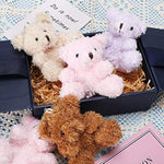 8 Pcs Mini Plush Bears 4'' Small Bear Bulk Stuffed Animal Toys Tiny Soft Bear Doll Present Stuffers For Keychain Baby Shower Party Favors Supplies(Pink, Purple, Brown, Apricot)