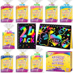 Rainbow Scratch Art Notebook Party Favors for Kids 4-8-12 Years Old, 24 Pack
