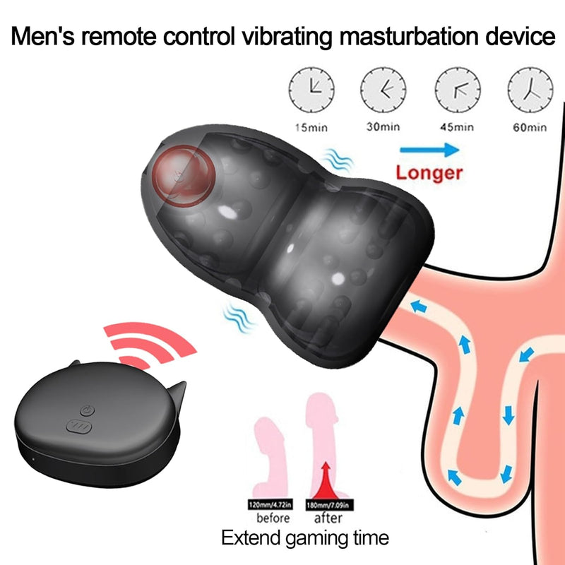 Men Remote Control Vibrating Masturbator, Glans Trainer With 10 Vibration Modes, Penis Sleeve Cock Ring, Penis Bondage Training Device, Sm Man Aircraft Cup Vibrator Sex Toys