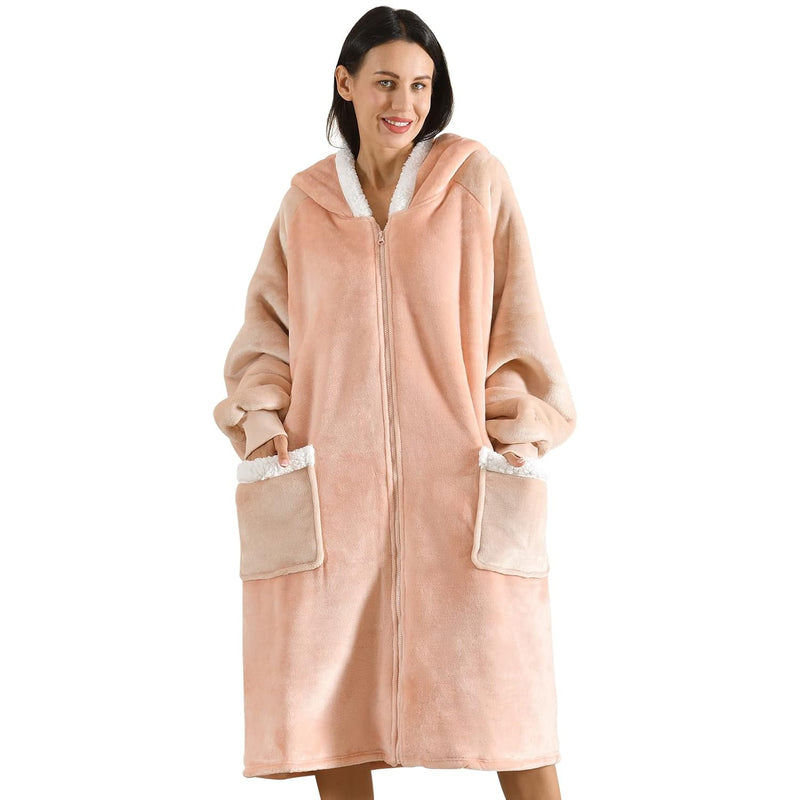 Wearable Blanket Hoodie For Women/Kids/Men, Oversized & Cozy Sherpa Hoodie Swe